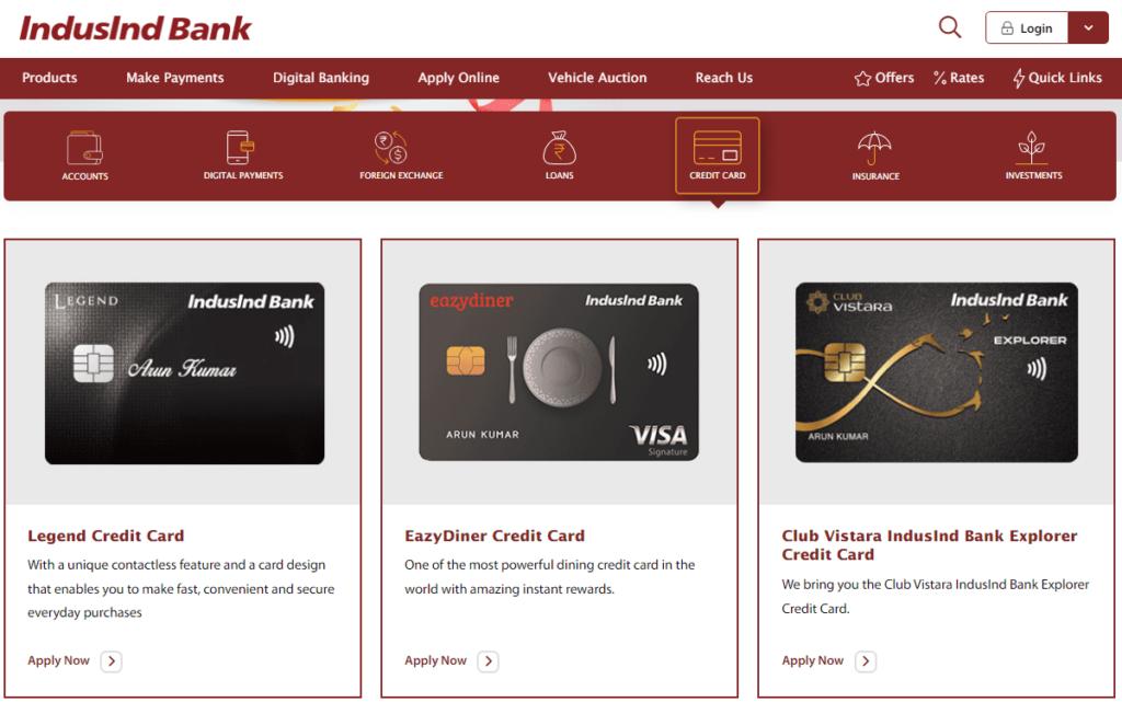 Indusind Bank Credit Card Details and Benefits
